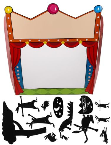 Warmhm 1 Satz Schattenpuppenspielbühne Verkaufsautomat Für Karnevalsspiele Karneval-Halloween-Dekorationen Puppenstab Handwerksmaschine Zirkus-kulisse Puppentheater Papier