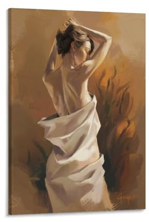 ZHAOLIN Leinwandgemälde mit nackten Frauen, Wandkunst, Ölgemälde-Poster, Heimdekoration, Badezimmer, Schlafzimmer, Wohnzimmerdekor, 50 x 70 cm, rahmenlos