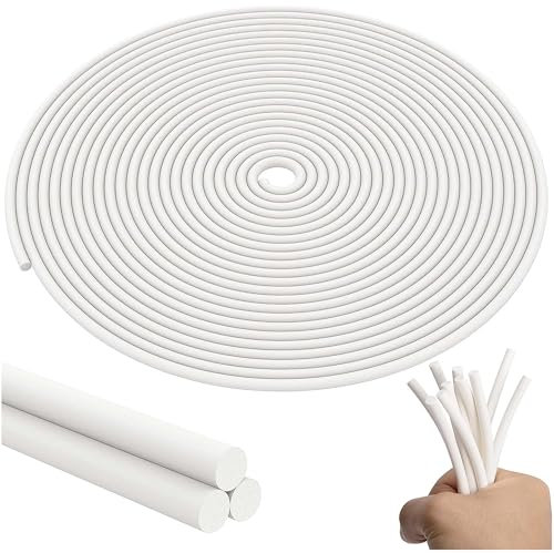 12 m de cordon d'étanchéité en mousse, diamètre : 4 mm, fil rond, en silicone, pour joints, bandes en mousse blanche, profil de remplissage pour le joint des portes et fenêtres