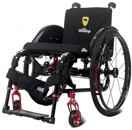 RoroCove Rollstuhl,Transportrollstuhl, Sport- und Freizeitrollstühle for Erwachsene Tragbare, Faltbare Sportrollstühle Selbstangetriebener Rollstuhl(Black,Seat Width 38cm)