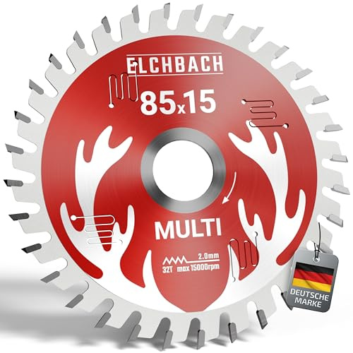 ELCHBACH Multi Sägeblatt 85x15 - Kreissägeblatt 85x15 Holz Metall Alu | Sägeblatt 85mm & Kreissägeblatt 85 mm Hartmetall - ELCHBACH 85x15 für Bosch GKS 12V-26