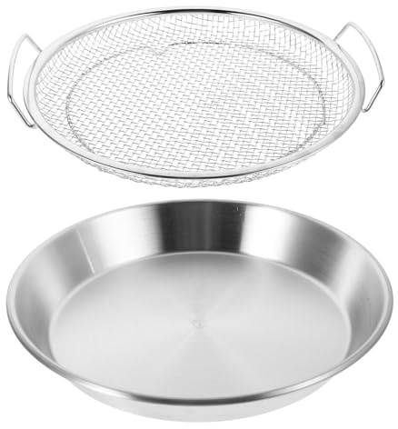 Bandeja de Drenaje de Acero Inoxidable 1 Juego, Escurridor Acero Inoxidable | Cesta Filtrante de Malla de Acero Inoxidable, Gran Capacidad, Reutilizable y Fácil de Limpiar, Plata