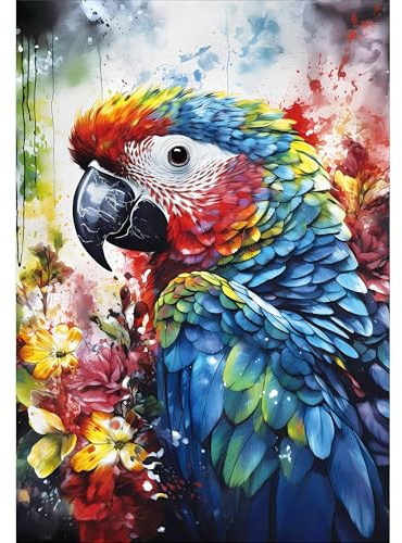 CREAFOMIFE 2000 Piece Jigsaw Puzzle for Adults Oil Painting Parrot | Hard Difficult Challenging Large Puzzle, Gift for Adult Puzzle Lovers (38.5 x 26.5 Inches)