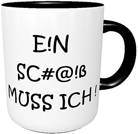 Kinderlampenland Kaffee-Tasse Spruch EIN Scheiß muß ich Burnout Teenager Pubertier Teetasse Bürotasse Geschenk Farbe schwarz/weiß