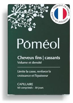 Complément Alimentaire Pousse & Croissance Cheveux Fins | Volume, Densité & Anti-Casse - Accélère la croissance, Nourrit et Renforce | Keratine, Prêle, Bambou, Roquette, Myrtille | 30 jours |POMÉOL