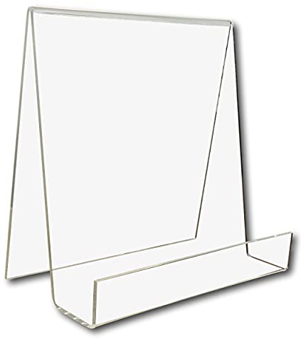 EPOSGEAR Large Wide Plastic Acrylic Perspex Book Plate Retail Display Stand Holder - Perfect for Schools, Nurseries, Libraries etc (Clear)