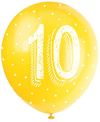 Assorted Color Number 10 Latex Balloons (30cm) Pack of 5 - Perfect for Birthdays & Special Occasions, Green