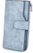 UTO Femme Portefeuille Blocage RFID Cuir Synthétique Porte Monnaie Matte Bien organisé Pratique Bleu