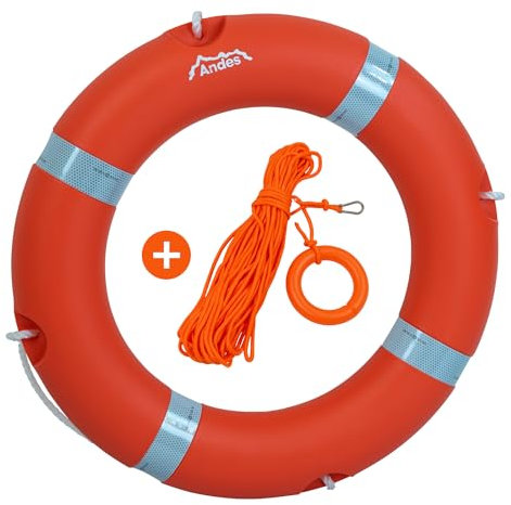 Andes 2.5kg Adult Life Ring Buoy Orange Life Saving Swimming Pool Equipment EC Approved