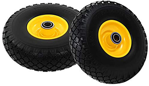 Festnight Sackkarrenräder 2 STK. | Sackkarre Ersatzrad Rad Reifen | Handkarren Rollwagen Ersatzreifen | Massives PU 3,00-4 (260x85)