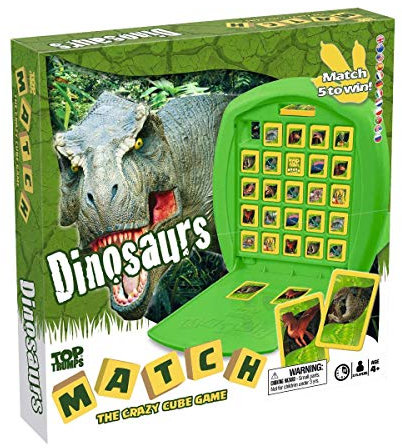 Top Trumps Match Dinosaurs Brettspiel, Spielen Sie mit T.Rex, Velociraptor und Oviraptor, Race to Match 5 der gleichen Dinosaurier in Folge, Geschenk für Kinder ab 4 Jahren