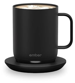 Ember Smart Mug 2 Travel Mug, 1.5 Hour Battery Life, App Controlled Heated Coffee Mug, Improved Design, 10 Ounces, Black