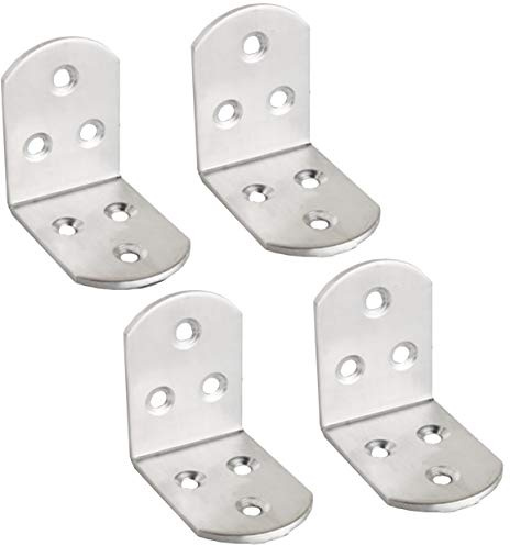 Winkel Klammern, Tiberham 90 Grad Rechtwinklige Ecke Klammer, 47 x 47 x 38 mm L Form Edelstahl Eckwinkel, Eckverbinder Möbel Winkelverbinder Winkel Gestell Halterung für Schrank Tisch Stuhl (4 Stück)
