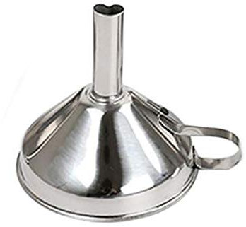 Imbuto da cucina in acciaio inox, con manici, dimensioni da grandi a piccole, imbuti per trasferimento di liquidi, liquidi, olio, polvere e marmellata (13 cm)