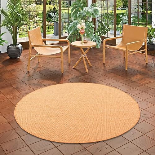 Snapstyle Sisal Natur Teppich Astra Orange Rund in 7 Größen