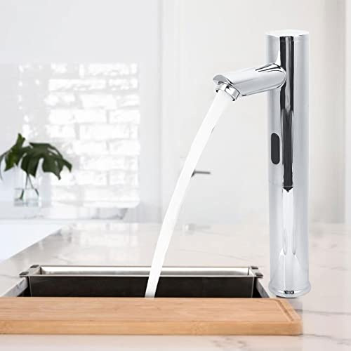 Battery Powered Touchless Kitchen Faucet Automatic Sensor Sink Tap with G1/2 Thread Silver Copper Finish for Hygienic Water Control