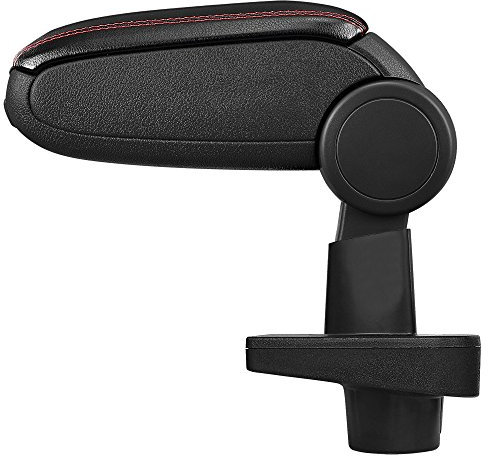 LP Trade Accoudoir Central pour Clio 4 IV | Accessoire Console de Rangement et Repose-bras avec Compartiment Organiseur | Pièce Détachée d'Intérieur de Voiture | Simili Cuir Noir - Couture Rouge