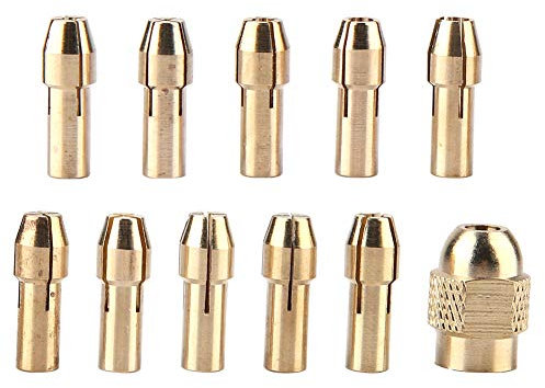 10 pièces Laiton Perceuse Mandrin Précision 0.5-3.2mm, 4 Jaws Electric Drill Pliers pour Mini Electric Drill Outils Rotatifs
