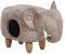 Beliani Praktischer Hocker für Kinder und Tiere in Elefanten-Form hellgrau Lederoptik mit Höhle Jumbo