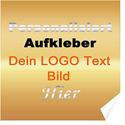 Personalisierte Aufkleber Individuell Etiketten Kleinbetrieb Wasserdicht Text Logo Bild (500, 3x3cm Platz)
