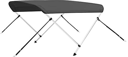 vidaXL 2-Bow Bimini Top mit Edelstahl-Clip Bootsverdeck Boot Verdeck Sonnendach Sonnenverdeck Sonnensegel Sonnenschutz Anthrazit 180x130x110cm