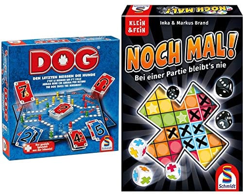 Schmidt Spiele 49331 Dog, Den Letzten beissen die Hunde, Familienspiel, FFP Artikel & 49327 Noch mal!