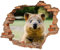 WCB Wandtattoo - Wanddurchbruch mit Aussicht auf Quokka 70 x 57 cm - Wandsticker