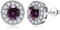 MASOP Ohrstecker Silber 925, Geburtsstein Amethyst Ohrringe Runde Zirkonia Schmuck Geschenke für Frauen Damen Mädchen zum Geburtstag