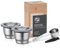 Capsule de Café Réutilisable en Acier Inoxydable pour Nespresso - Filtre Rechargeable avec Cuillère et Pinceau (2 Capsules)