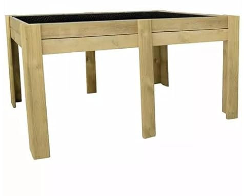PLANTAWA Mesa de Cultivo Ceres 150, Mesa Rectangular Grande para Huerto Urbano, Mesa de Cultivo Madera, 150 x 80 x 80 cm, Jardinera Exterior para Terraza Jardín Monta tu Huerto Grande