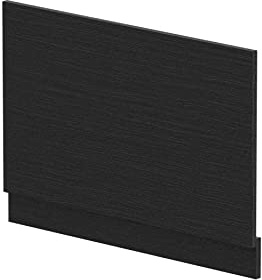 nuie MPD613N Modern Bathroom Straight Bath End Panel and Plinth, 560 x 780 x 36mm, Charcoal Black Woodgrain