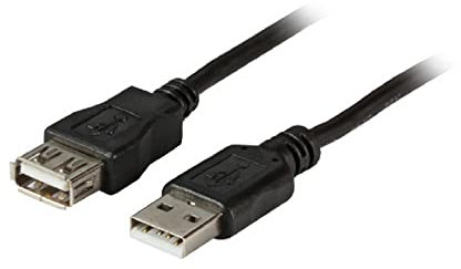 EFB USB2.0 Verlängerungskabel 0,5m schwarz - Stecker Typ-A auf A-Buchse - für Tablet, Laptop, Smartphone & mehr