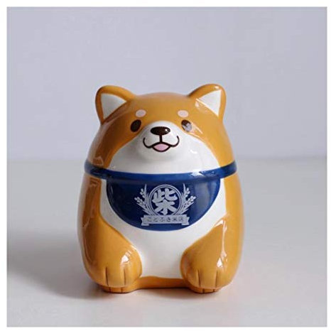 RSLEE Spardose Gelddose Keramik Shiba Inu Piggy Bank, for Jungen und Mädchen Piggy Bank, Großraum-Speichermünzenkarte Raum-Dekoration Spardose Sparschwein Sparbüchse