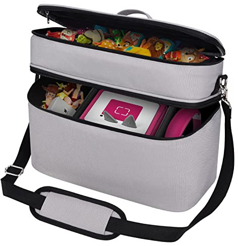 DDgro Aufbewahrungstasche für Storypod, Toniesbox Zubehör, Tonie Tragetasche für Kinder Starterset, Tony Charaktere, Audio-Player-Box, Ladegerät & Kopfhörer, nur Tasche (grau, groß)