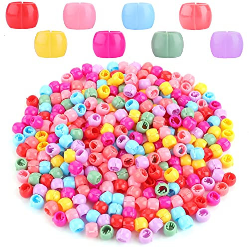 300 Stück Mini Haarperlen zum Klipsen Bunte Kunststoff Haare Perlen Mehrfarbige Haarperlen Clips Mini Klauen Clips Mädchen Haarschmuck Zubehör