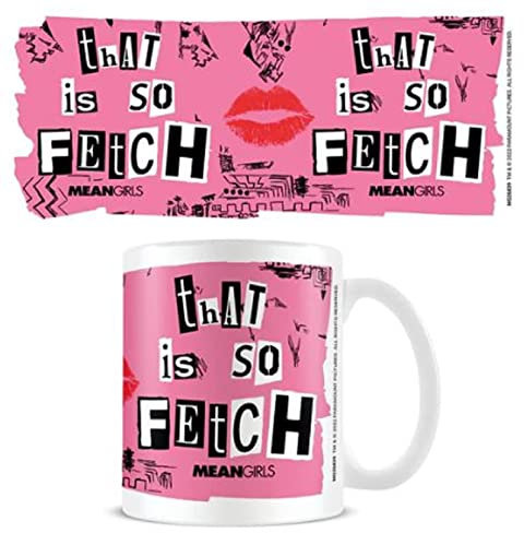 Pyramid International Mean Girls - Taza de café en caja de regalo (diseño de This So Fetch), 11 oz, taza de cerámica rosa y blanca – Producto oficial