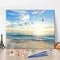 TISHIRON Malen nach Zahlen für Erwachsene Anfänger,Kinder Sonnenuntergang Strand Ozean Vögel Malerei Möwen DIY Ölgemälde Kit mit Pinseln Acrylpigment für Home Wall Decor 16 x20