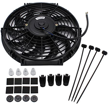 SHLPDFM 12 V 80 W 12 Inch Universal Radiator Fan Electric Fan Motor Fan Water Cooler Cooler with Mounting Kit