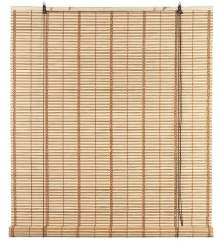 La zappa Tapparella in bambù Africa arrotolamento a carrucola con supporto in legno da esterno (120 x h 250 cm, Marrone Chiaro)