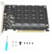 Akozon Adaptateur M.2 NVMe ou PCIE X16, Carte 4 Ports NVMe SSD PCIE M Key, Convertisseur de Disque Dur, Adaptateurs de Mémoire, Lecteur de Carte d'extensionPH44 PCI e Hos Con Roller