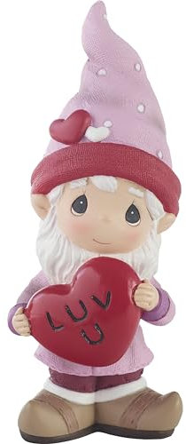 Precious Moments Valentinstag-Zwerg Figur | I Love You Gnome Matter What Resin Figur | Valentinstagsgeschenk für Frauen | Heimdekoration & Geschenk | handbemalt