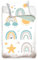 Kinderbettwäsche 100x135 aus 100% Baumwolle - Bettwäsche für Kinder & Baby Regenbogen, Sonne - Fröhliche Boho Babybettwäsche für Mädchen & Jungen, 40x60 + 100x135