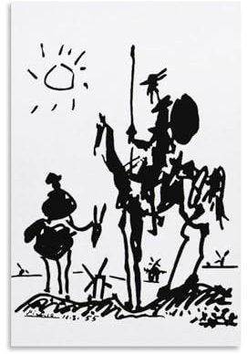 REDCHAMBER Poster, Motiv: Don Quijote Pablo Picasso, Wandkunst, Poster, Rollen, Leinwand, Gemälde, Bild, Wohnzimmer-Dekoration, Zuhause, 20 x 30 cm