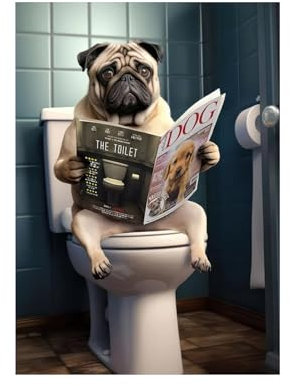 Saituo Home Tier Wandbilder Wc Poster Abstrakte Poster Badezimmer Deko Bilder für Bad Tier Wandbilder auf Toilette Rahmenlos für Schlafzimmer Küche Wohnzimmer Badezimmer Zuhause 20x30cm(F)