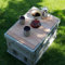 SHIMOYAMA Faltbare Campingbox mit hölzernem Ei Roll Table Board, 75L Kunststoff Aufbewahrungsbehälter mit Deckel, Stamm Organizer für Picknick im Freien, Auto, Celadon Grün