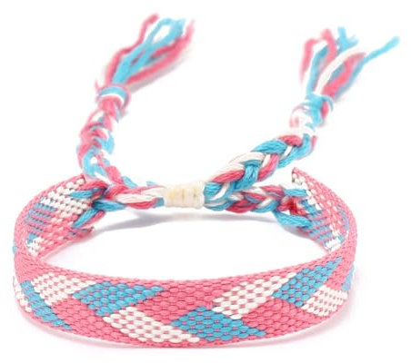2 Stück Breites Freundschaft Armbänder,Handgefertigt Geflochten Freundschaftsbänder,Verstellbar Handgelenk Armband für Mädchen Damern Herren,Geschenk für Beste Freundin Geburtstag,Rosa Blau Weiß
