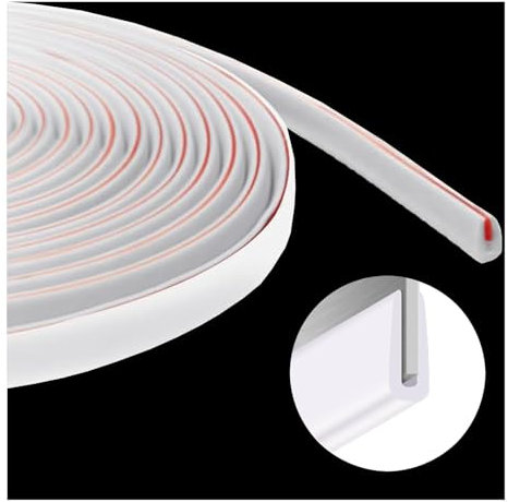 WZERHO Kantenschutz Selbstklebend Kantenschutz füR Bleche Kederband Gummi Kantenschutzprofil Gummilippe Metall Gummileiste U Profil Weiß