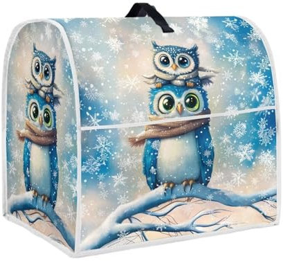 HUISEFOR Owl Stand Mixer Cover 6-8 Qt Christmas Snowflake Kitchen Aid Mixer Covers for Small Appliance Protector Christnas Decor Mixer Parts & Accessories