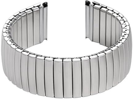 THBGTCNQ Elastisches Armband 12 mm 14 mm 16 mm 18 mm 20 mm 22 mm Edelstahl-Uhrenarmband Herren Damen Stretch-Armband-Zubehör(Silver,16mm)