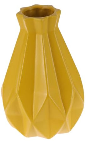 PRETYZOOM Florero De Cristal Casero Amarillo Adornos Colgantes De Jardín Jarrones para Centros De Mesa Home Decoracion Florero De Cristal Dorado Florero De Cristal Creativo Yellow